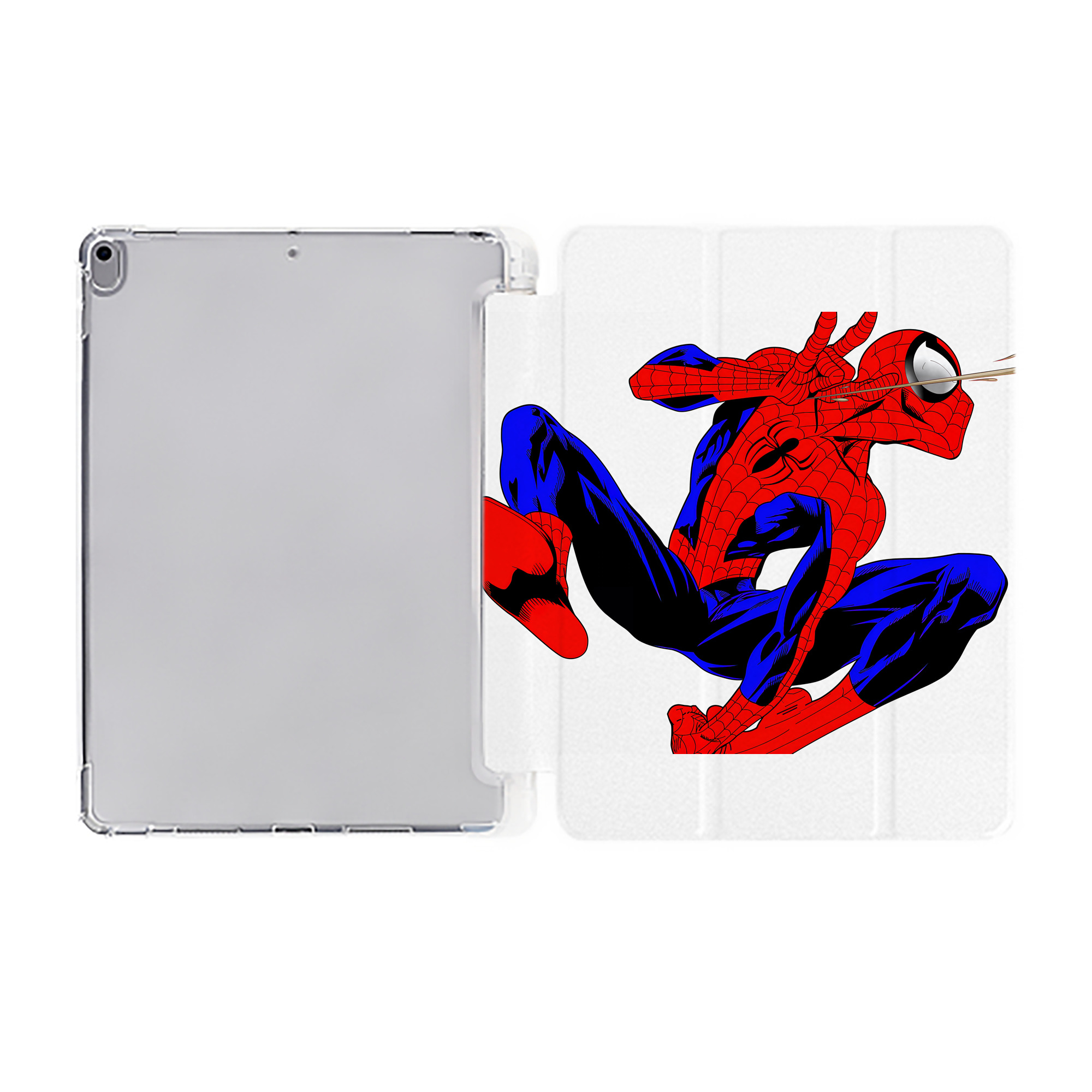 （画像用） Spider Man スパイダーマン IPad ケース ペン収納付き 三つ折りスタンド PUレザー×シリコン 対応機種9.5/10.5/10.9インチ
